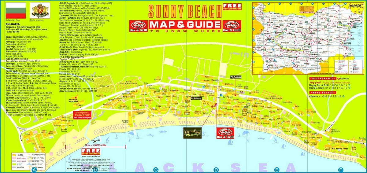 의 관광지도 sunny beach 불가리아