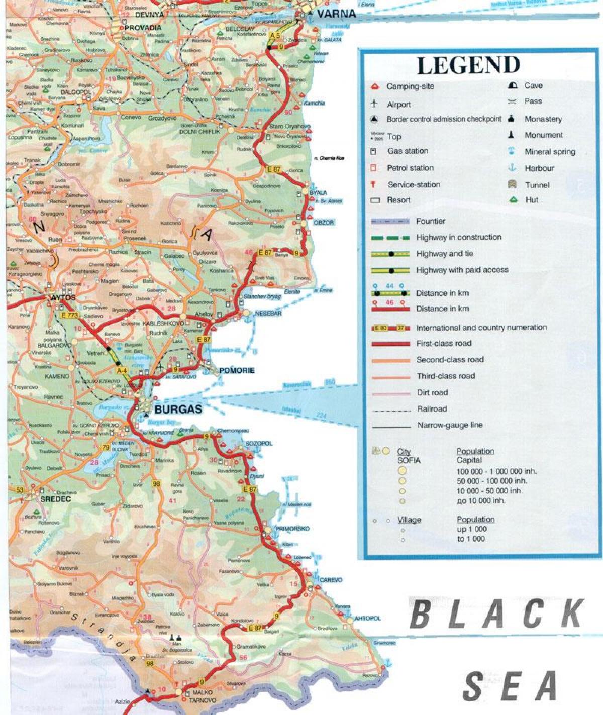불가리아 black sea coast 지도