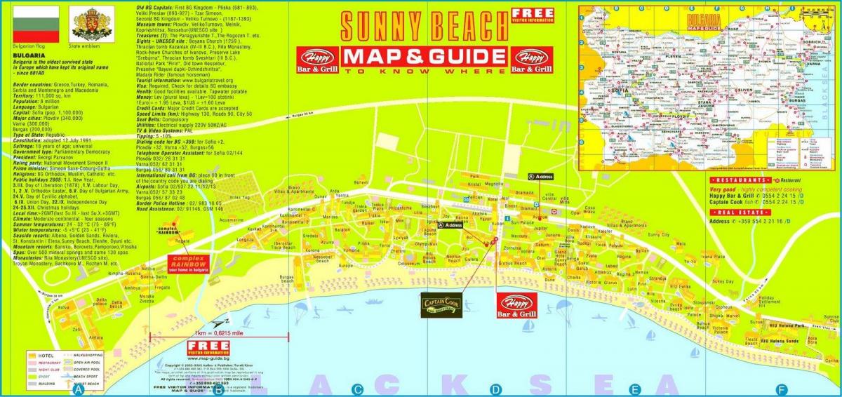 의 관광지도 sunny beach 불가리아