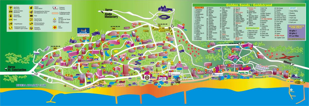 황금 해변 등 불가리아 지도