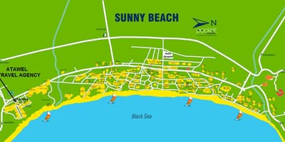 지도 sunny beach 불가리아